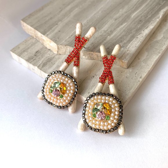 BaubleBar Jewelry - New~ BaubleBar Rhinestone Sushi "MAKI DROP EARRINGS"